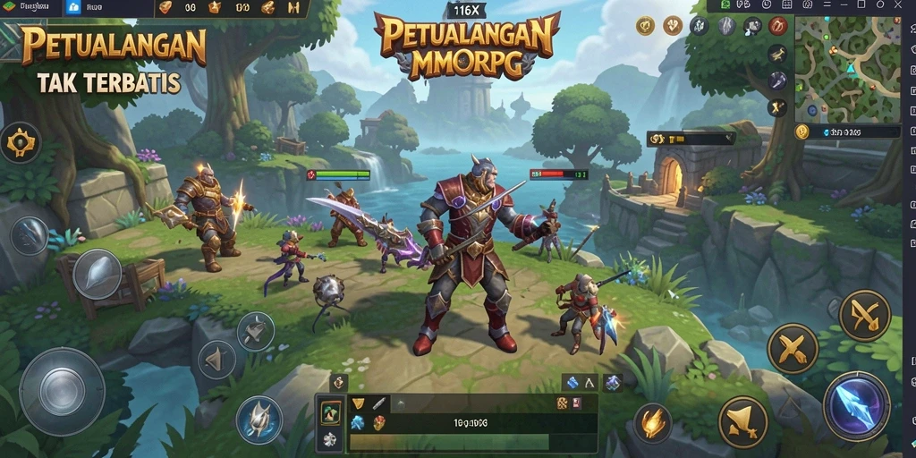 Tangkapan layar utama 116X menampilkan aksi seru dalam gameplay MMORPG.
