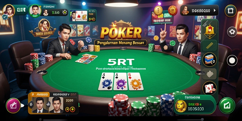 Screenshot utama 5RT menampilkan gameplay poker yang seru dan menantang.