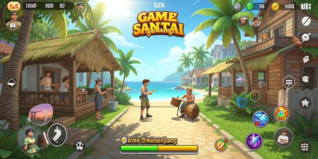 Tangkapan layar gameplay 5ZK yang menggembirakan dan penuh warna.
