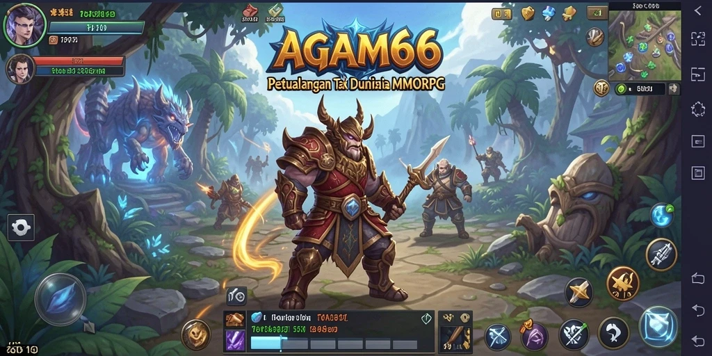 Screenshot AGAM66 menampilkan aksi pertempuran epic dalam dunia MMORPG.
