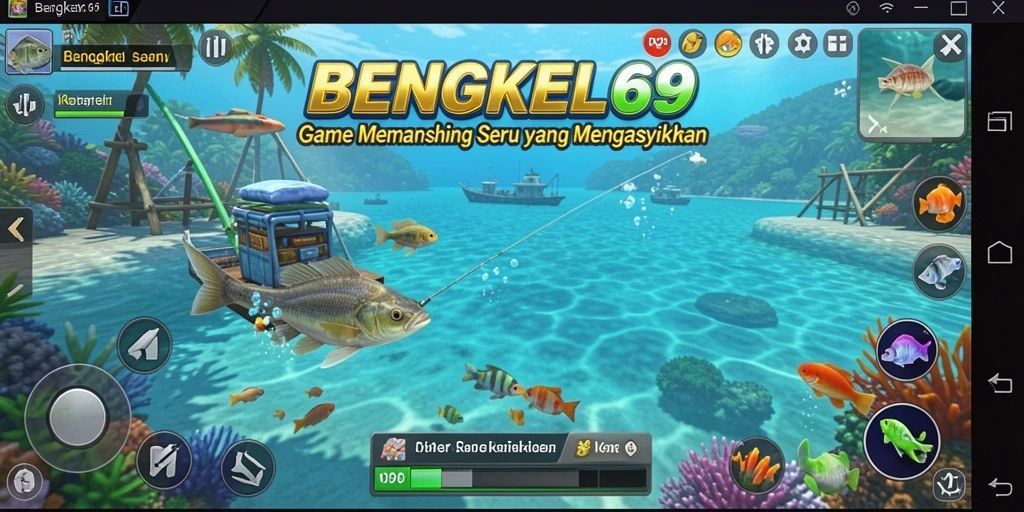 Tangkapan besar di BENGKEL69 dengan latar belakang laut yang indah.
