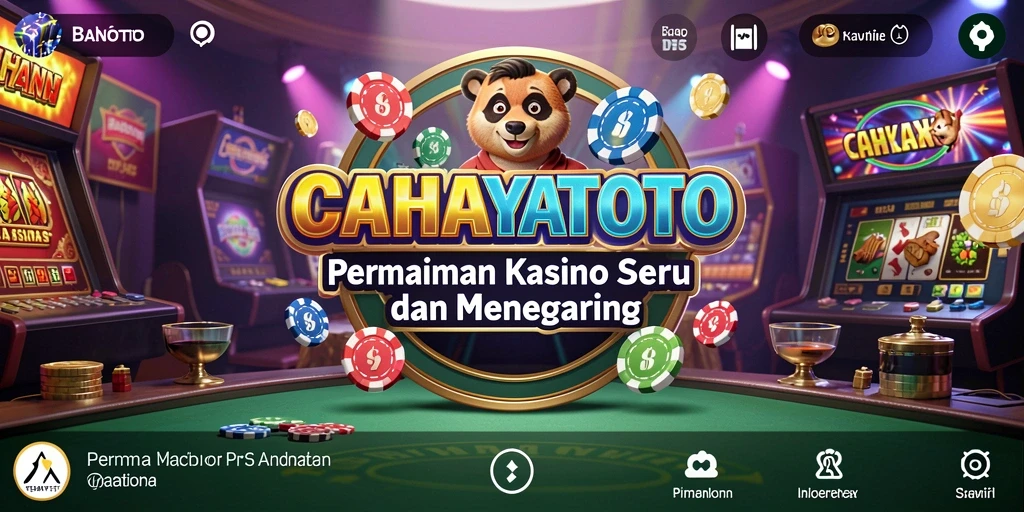 Screenshot gameplay CAHAYATOTO dengan berbagai pilihan permainan Kasino.