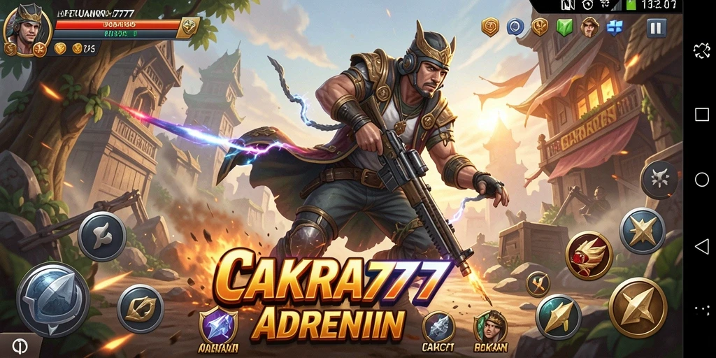 Tampilan menarik dari gameplay seru CAKRA777 saat bertarung melawan musuh.