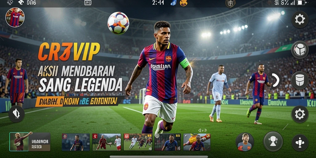 Tangkapan layar utama CR7VIP menampilkan aksi seru dalam pertarungan.