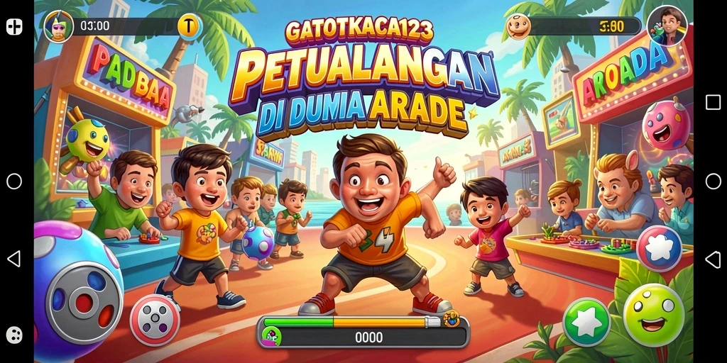 Screenshot utama GATOTKACA123 menampilkan aksi seru gameplay Arcade.