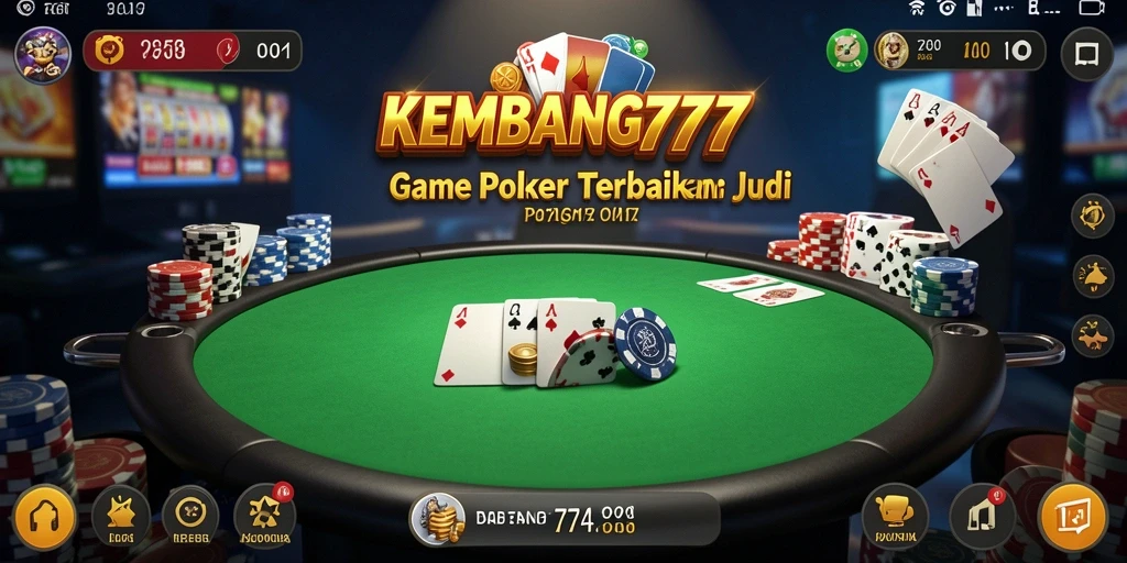 Gameplay KEMBANG777 menampilkan suasana Poker yang mendebarkan.