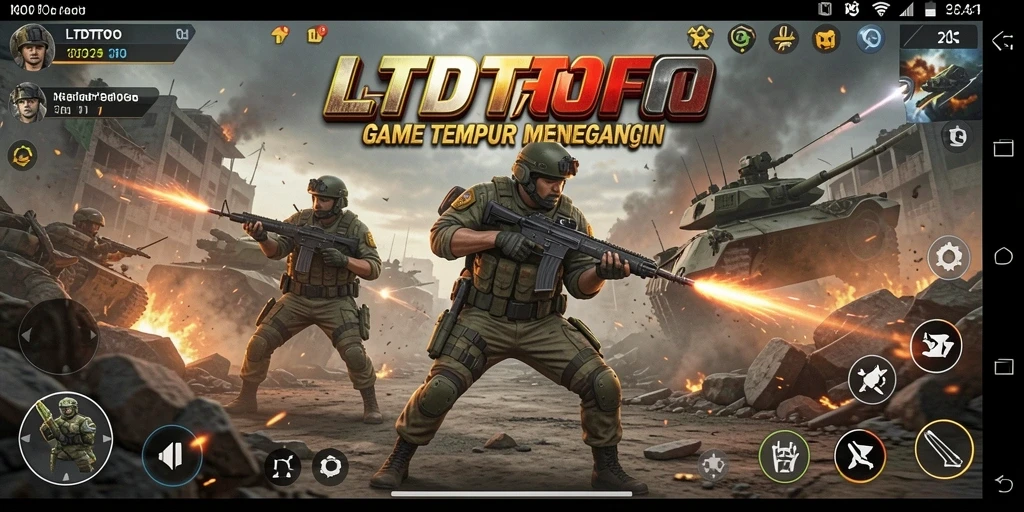 Tangkapan layar LTDTOTO yang menampilkan aksi pertempuran intens.