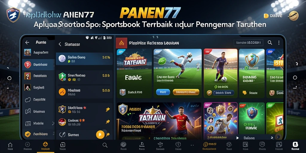 Screenshot gameplay Sportsbook PANEN77 menampilkan taruhan langsung.