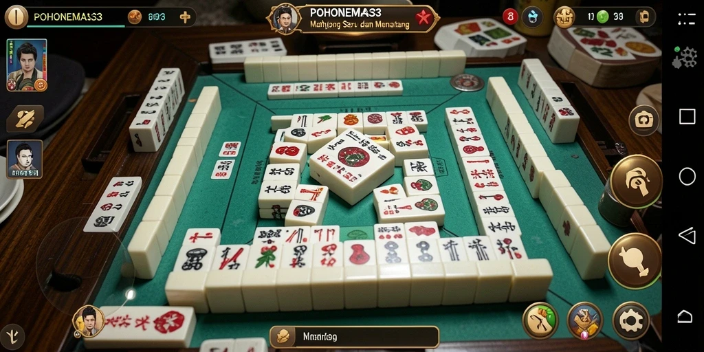 Tampilan gameplay seru dari game Mahjong POHONEMAS33.