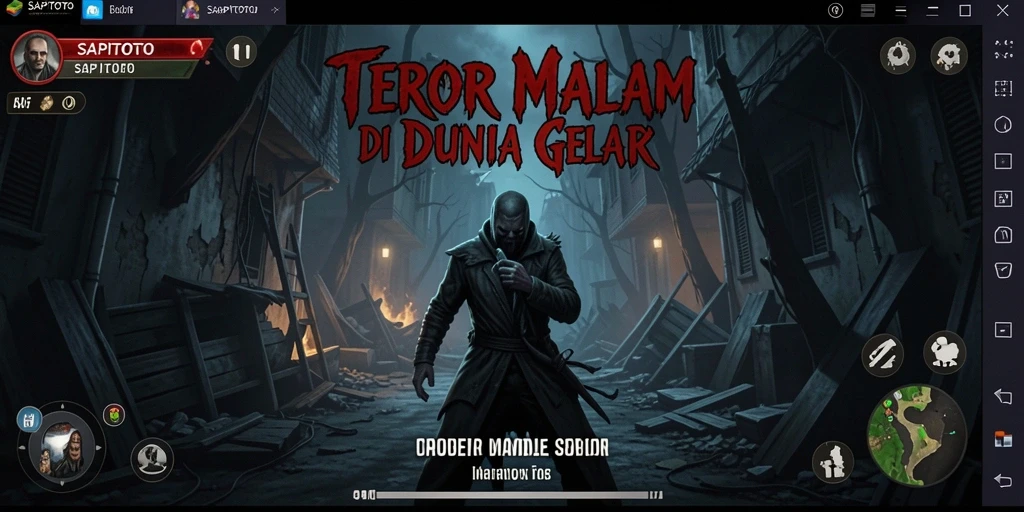 Tampilan menakutkan gameplay SAPITOTO dengan makhluk mengerikan.