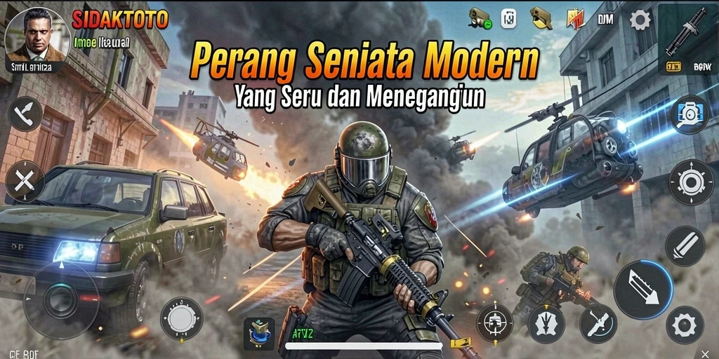 Screenshot gameplay SIDAKTOTO menampilkan aksi tembak-menembak yang intens.