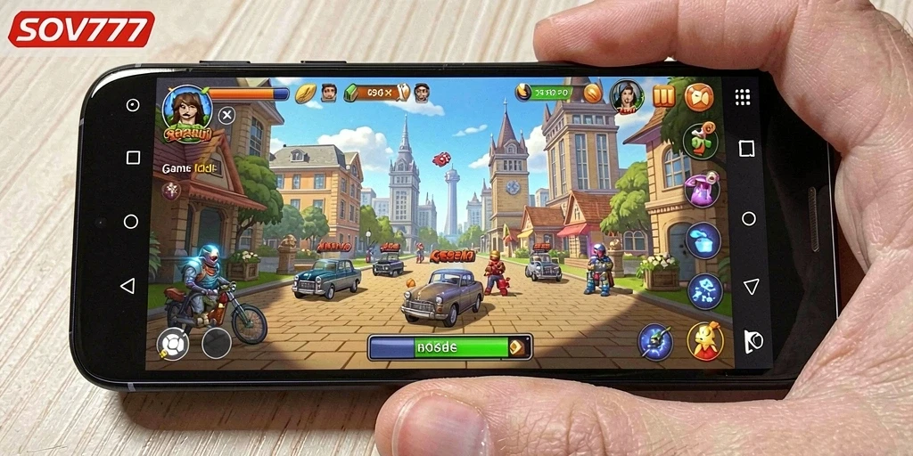 Tampilan gameplay SOV777 yang menarik dan penuh warna.