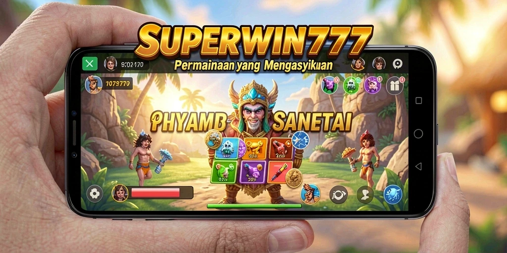 Screenshot utama SUPERWIN777 menampilkan gameplay seru dan penuh warna.